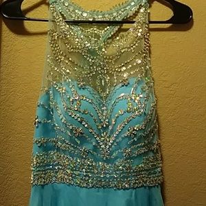 Teal prom dress